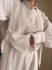 تصویر وست بافت بغل گره گندم ٦٢٧ - كرم 