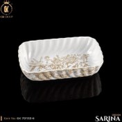 تصویر ظرف سرو مستطیل گلدکیش مدل سارینا – سایزبندی کوچک 