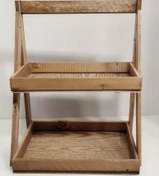 تصویر استند چوبی دوطبقه 