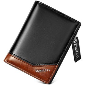 تصویر کیف پول و جاکارتی مردانه کوچک زیپ دار سانی ستی SUNICETY S3004 zipper short men's wallet 