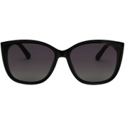 تصویر عینک آفتابی زنانه جیمی چو مدل 2837 | فریم مربعی مشکی کاچویی با لنز دودی سایه‌روشن پلاریزه UV400 