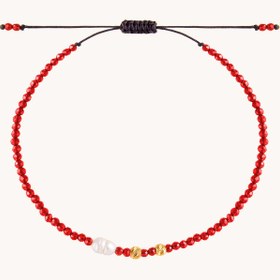 تصویر دستبند طلا سنگی گوی دار 