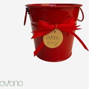 تصویر سطل فلزی قرمز 