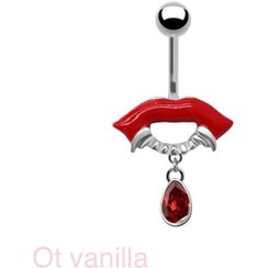 تصویر پیرسینگ ناف ومپایری Vampire navel piercing