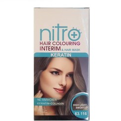 تصویر شامپو رنگ مو نیترو پلاس Nitro Plus دودی خیلی روشن 63.116 (High Light Smoky) حجم 150 بدون آمونیاک Nitro Plus Hair Colouring Intrim & Hair Mask 150 Ml