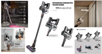 تصویر جارو شارژی ایستاده جی پاس مدل GVC19030 Rechargeable Cordless Vacuum Cleaner GVC19030