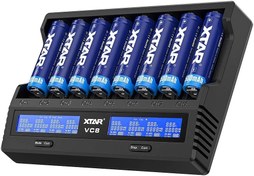 تصویر XTAR VC8 3A USB Fast Charger 8 bays Battery Charger 21700 Battery Charger for Rechargeable IMR Batteries10440 16340 18650 26650 AAA AA C 5 Optional Currents Charge 8X21700 Simultaneously - ارسال 15 الی 20 روز کاری 