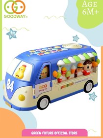 تصویر اسباب‌بازی آموزشی اتوبوس کودک با موسیقی - آبی برند goodway Kids Toys Educational Bus W/ Music - Blue