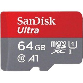 تصویر کارت حافظه MicroSDXC سن دیسک مدل Ultra A1 کلاس 10 سرعت 100MBps با ظرفیت 8 گیگ تا 64 گیگ - 32 گیگ 