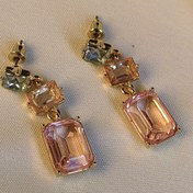 تصویر گوشواره آویز کوتاه نگینی 