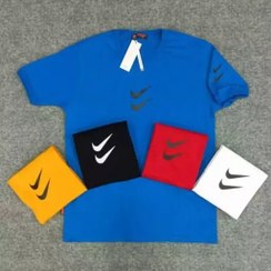 تصویر تیشرت زنانه پنبه سوپر آستین کوتاه فری سایز طرح چاپی نایک 