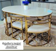 تصویر میز ناهارخوری فلزی فورتیک مدل پریا ۶ نفره کمجا 