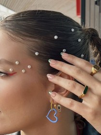 تصویر مروارید چسبی آرایشی کد 1 (قابل استفاده روی مو و صورت) ا Makeup gems Makeup gems