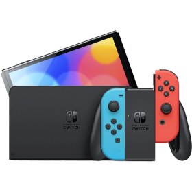 تصویر کنسول بازی نینتندو مدل Switch OLED Neon Blue and Neon Red Joy-Con 