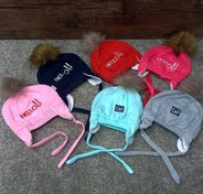 تصویر کلاه نوزادی نخ پنبه گلدوزی 