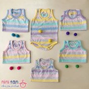 تصویر بادی رکابی زیردکمه نوزاد راه راه سایز 1 تا 3 