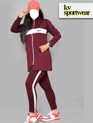 تصویر ست مانتو شلوار سایز بزرگ زنانه NIKE کد 008 ا NIKE womens big size sports coat and pants set code 008 NIKE womens big size sports coat and pants set code 008