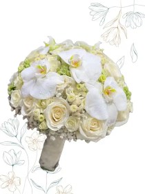 تصویر دسته گل عروس شکوه رمانس 