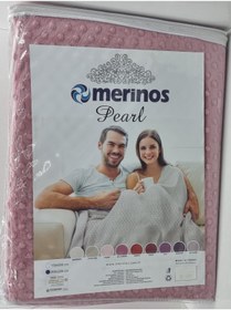 تصویر Merinos پتو دو نفره Pearl Tomurcuk، پتوی فصلی، تلویزیون، زانو، بنفش خاکستر 