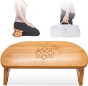 تصویر نیمکت مدیتیشن Mindful Modern & Folding | قفل کردن لولاهای مغناطیسی | چوبی زانودار ارگونومیک بامبو سیزا برای حالت مدیتیشن ذن و یوگا | مدفوع زانودار نماز با بالش نرم | با کیف مسافرتی 