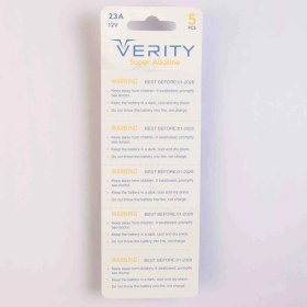 تصویر باتری ریموتی وریتی مدل 27A بسته ۵ عددی سوپر آلکالاین 