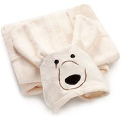 تصویر حوله پالتویی کودک سلین طرح شیر کرم روشن سایز 10-11 