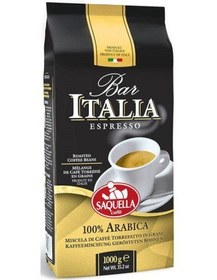 تصویر دانه قهوه اسپرسو 100٪ عربیکا ساکوئلا ایتالیا Saquella 100% Arabica Italia Coffee Beans 