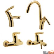 تصویر ست شیرآلات درخشان مدل تاپ رنگ کروم 