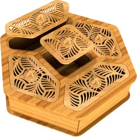 تصویر جعبه پذیرایی دمنوش و چایی چوبی مدل لیان 