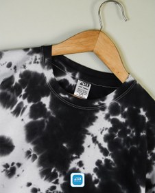 تصویر تیشرت تای دای اورسایز ( شیبوری ) ابروبادی سفید-مشکی Black & White Oversized Tie-Dye Tshirt