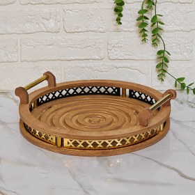 تصویر سینی چوبی دایره ای گاد 