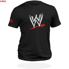 تصویر تیشرت مردانه WWE رنگ مشکی، سفید و طوسی 