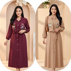 تصویر کت و سارافون نیلوفر جنس مخمل کبریتی اعلا زنانه 