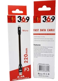 تصویر کابل پاور بانک TYPE Cمدل p3 برند 369- مشکی 369