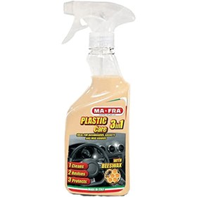 تصویر واکس، تمیز کننده و محافظ داشبورد و سطوح پلاستیکی مفرا Mafra Plastic Care 3in1 