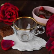 تصویر سرویس چای خوری بلینک مکس مدل چری ۶ تکه لب طلا 