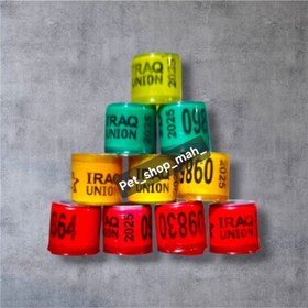 تصویر حلقه پا پلاک ملی کبوتر ۲۰۲۵ عراقی بسته ۲۰ عددی 