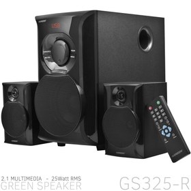 تصویر اسپیکر 2 1 مالتی مدیا گرین مدل GS325 R ا GREEN GS325-R 2.1Multimedia Speaker GREEN GS325-R 2.1Multimedia Speaker