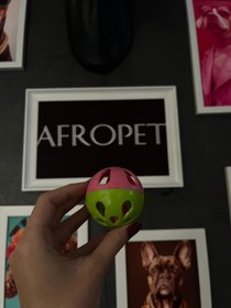 تصویر توپ بازی گربه مدل زنگوله دار سایز بزرگ 