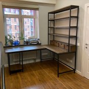 تصویر میز کار،میز مطالعه،میز تحریر،شلف و استند 