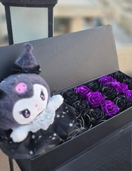 تصویر باکس ولنتاین کرومی گل رز ابدی 