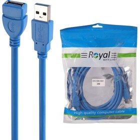 تصویر کابل افزایش طول Royal USB 3m Royal USB 3m Male to USB Female Cable