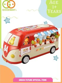 تصویر اسباب‌بازی آموزشی اتوبوس کودک با موسیقی - قرمز برند goodway Kids Toys Educational Bus W/ Music - Red