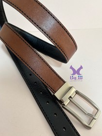 تصویر کمربند مردانه دو رنگ چرمی 