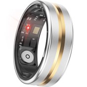 تصویر حلقه هوشمند استیل ضدآب SR03 + شارژر باکس Smart Ring Sr03