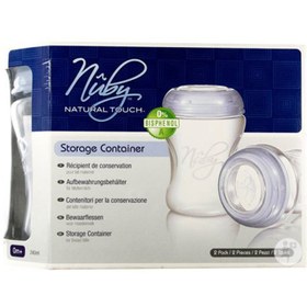تصویر انباره شیر 2 عددی 240ml سر سیلیکونی نابی مدل nuby 67627 Nuby Natural Touch 67627 SoftFlex Storage Containers