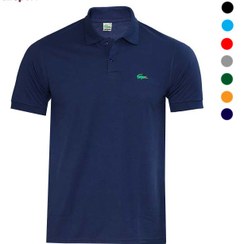 تصویر تی شرت یقه دار مردانه لاگوست LACOSTE رنگ آبی روشن 