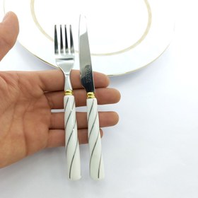 تصویر ست کارد و چنگال میوه خوری یونیک ۱۲ پارچه استیل 