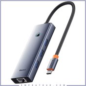 تصویر هاب USB-C باسئوس مدل BS-OH108 با ۴ پورت 