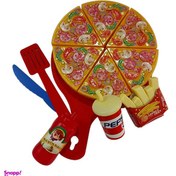 تصویر اسباب بازی فست فود طرح پیتزا delux pizza مجموعه 7 عددی 
